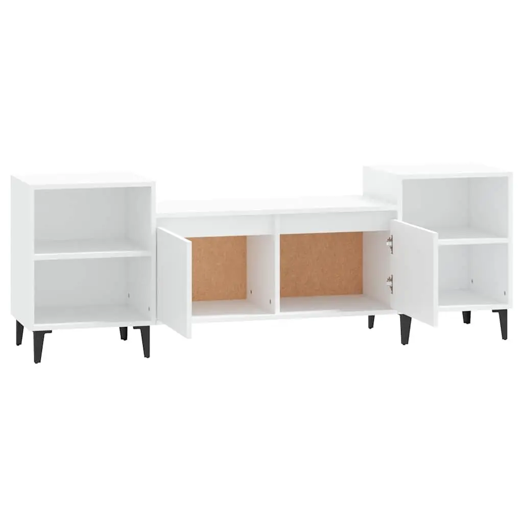 Media Storage Unit White 160x35x55 cm TV Cabinet with 6 Doors and Compartments