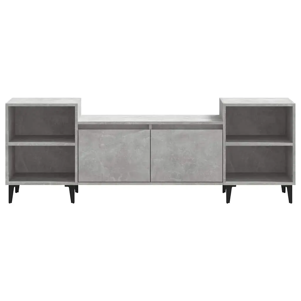 TV Cabinet Grey Engineered Wood 160x35x55 cm Media Unit Storage Compartments