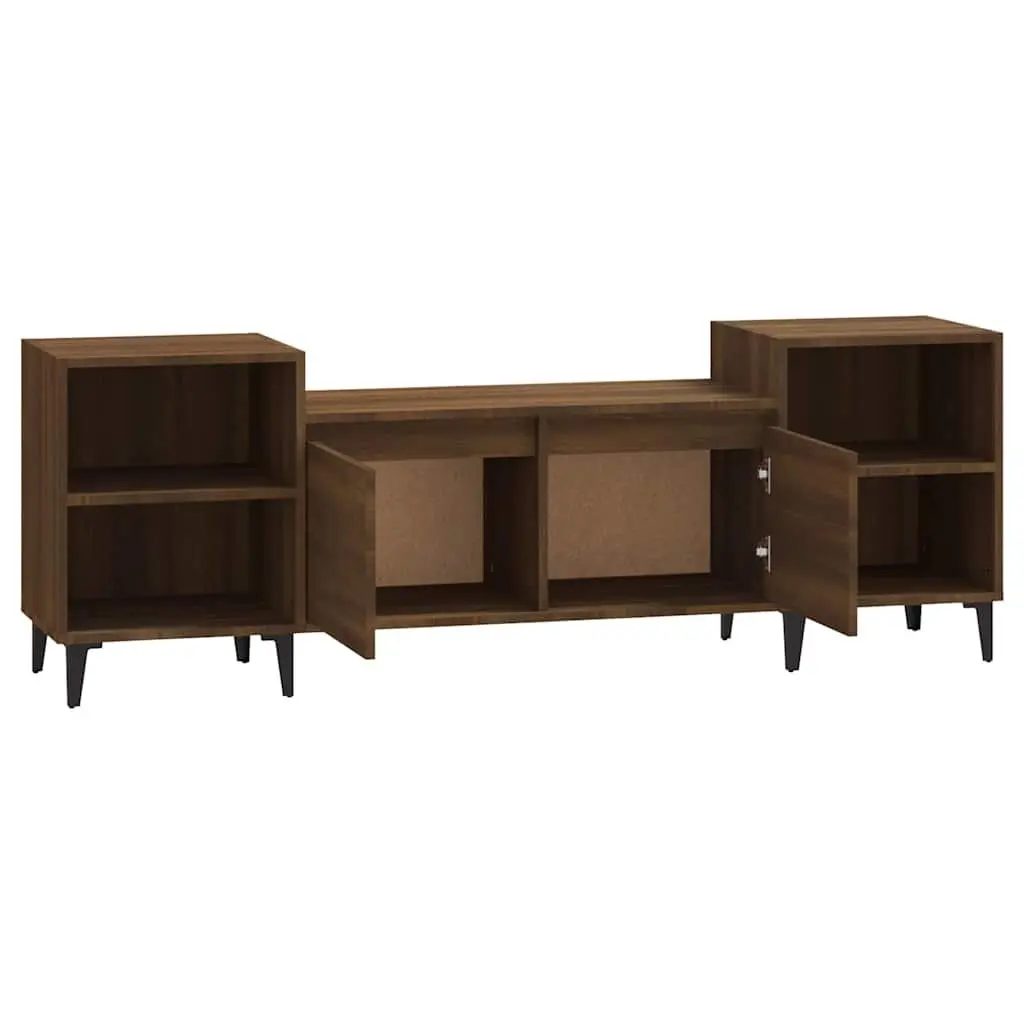 Brown Oak TV Cabinet with Ample Storage Space