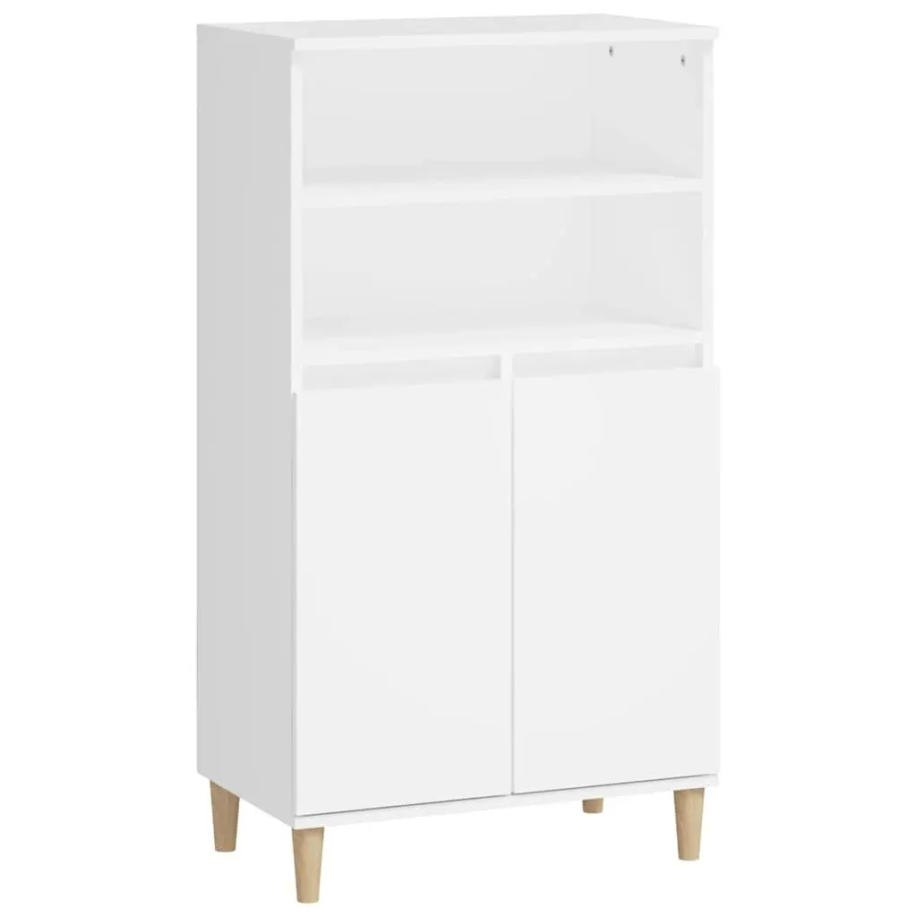 Highboard White Storage Cabinet Engineered Wood 60x36x110 cm