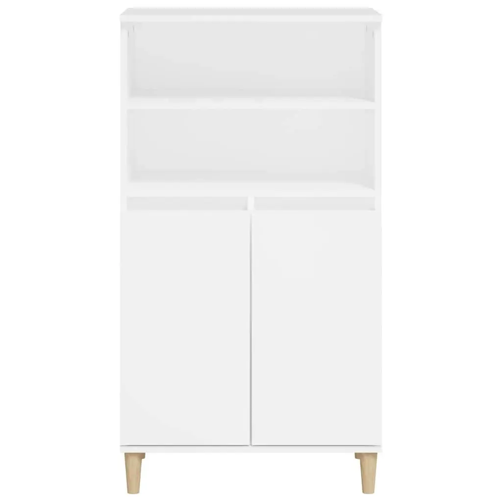 Highboard White Storage Cabinet Engineered Wood 60x36x110 cm