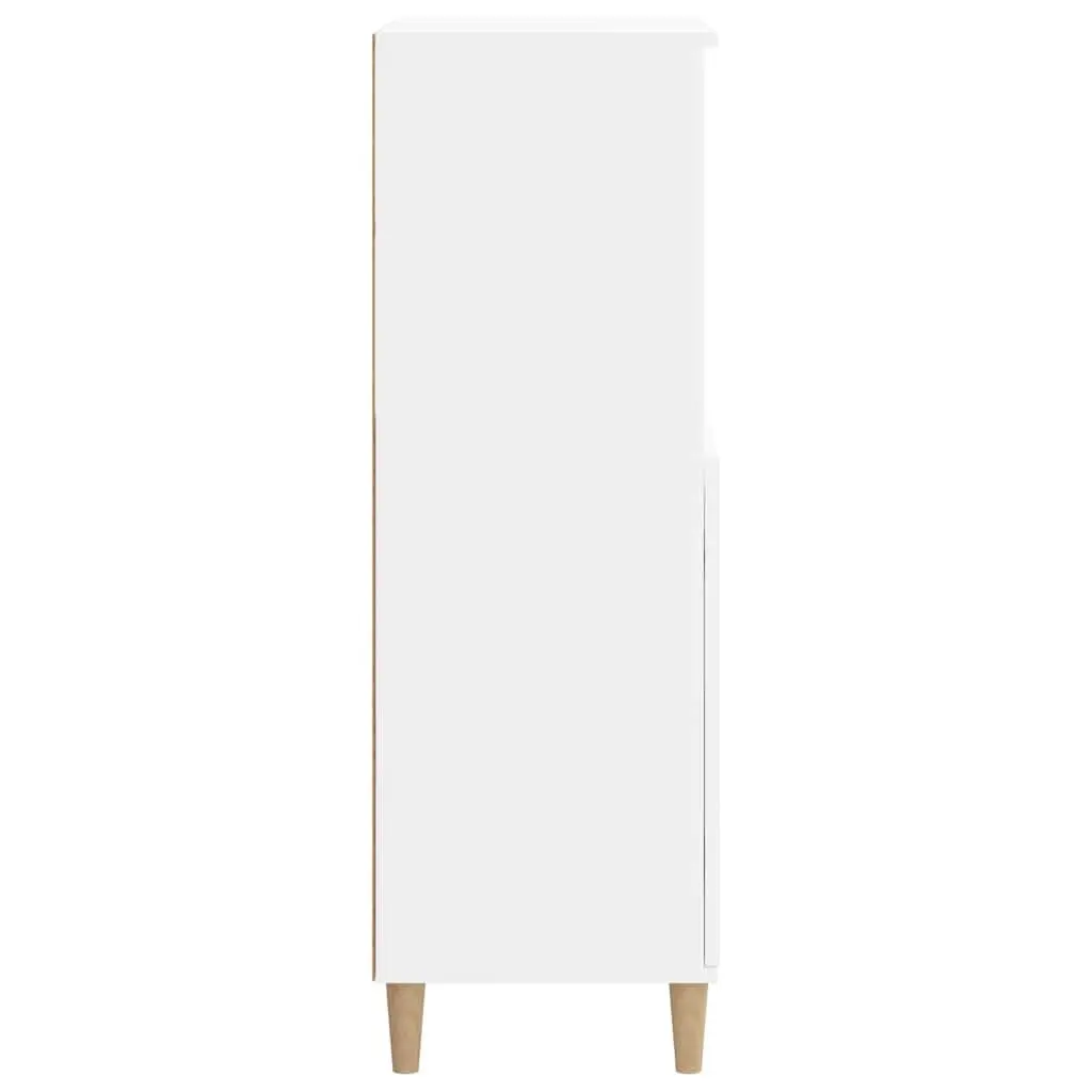 Highboard White Storage Cabinet Engineered Wood 60x36x110 cm