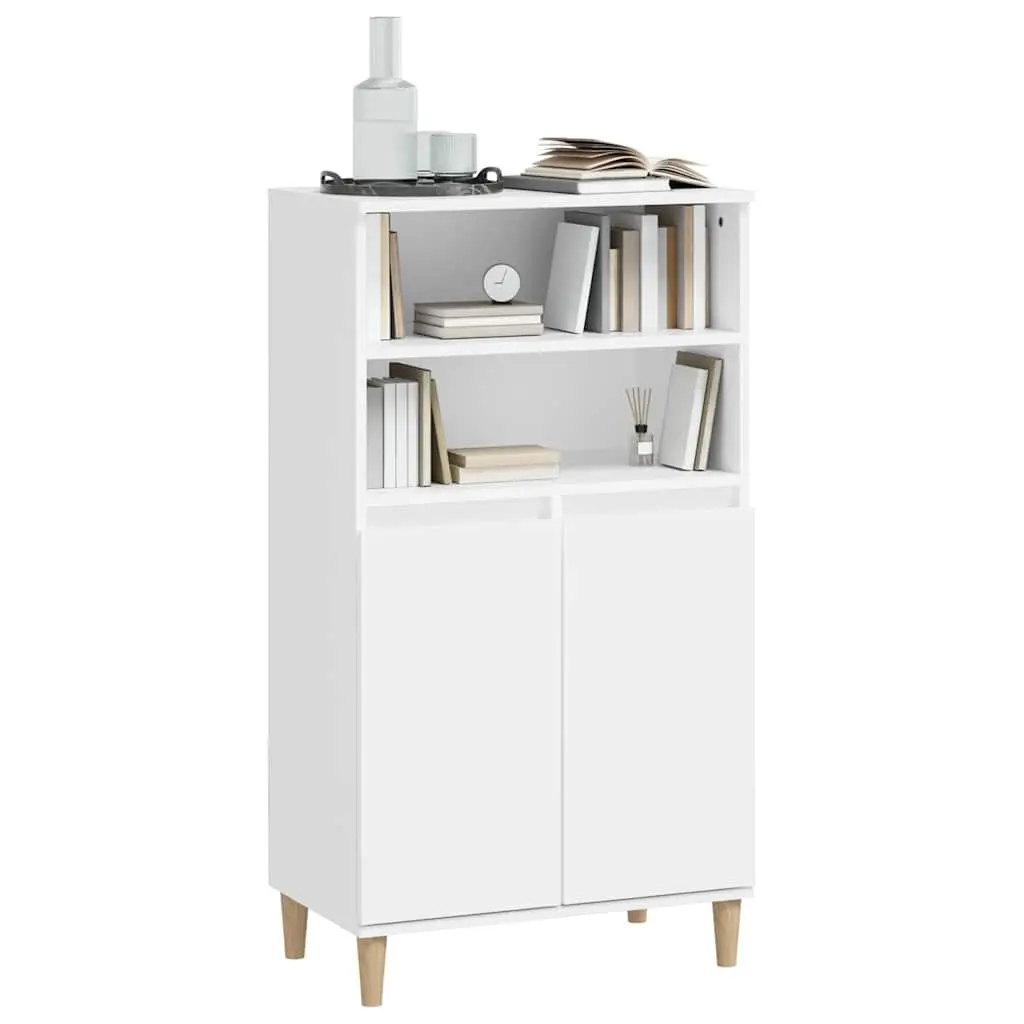 Highboard White Storage Cabinet Engineered Wood 60x36x110 cm