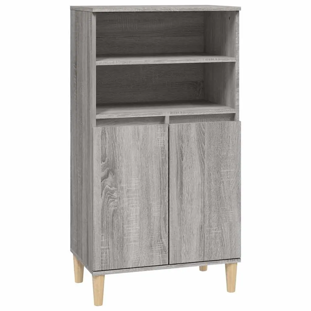 Highboard Grey Engineered Wood Storage Cabinet 60x36x110cm
