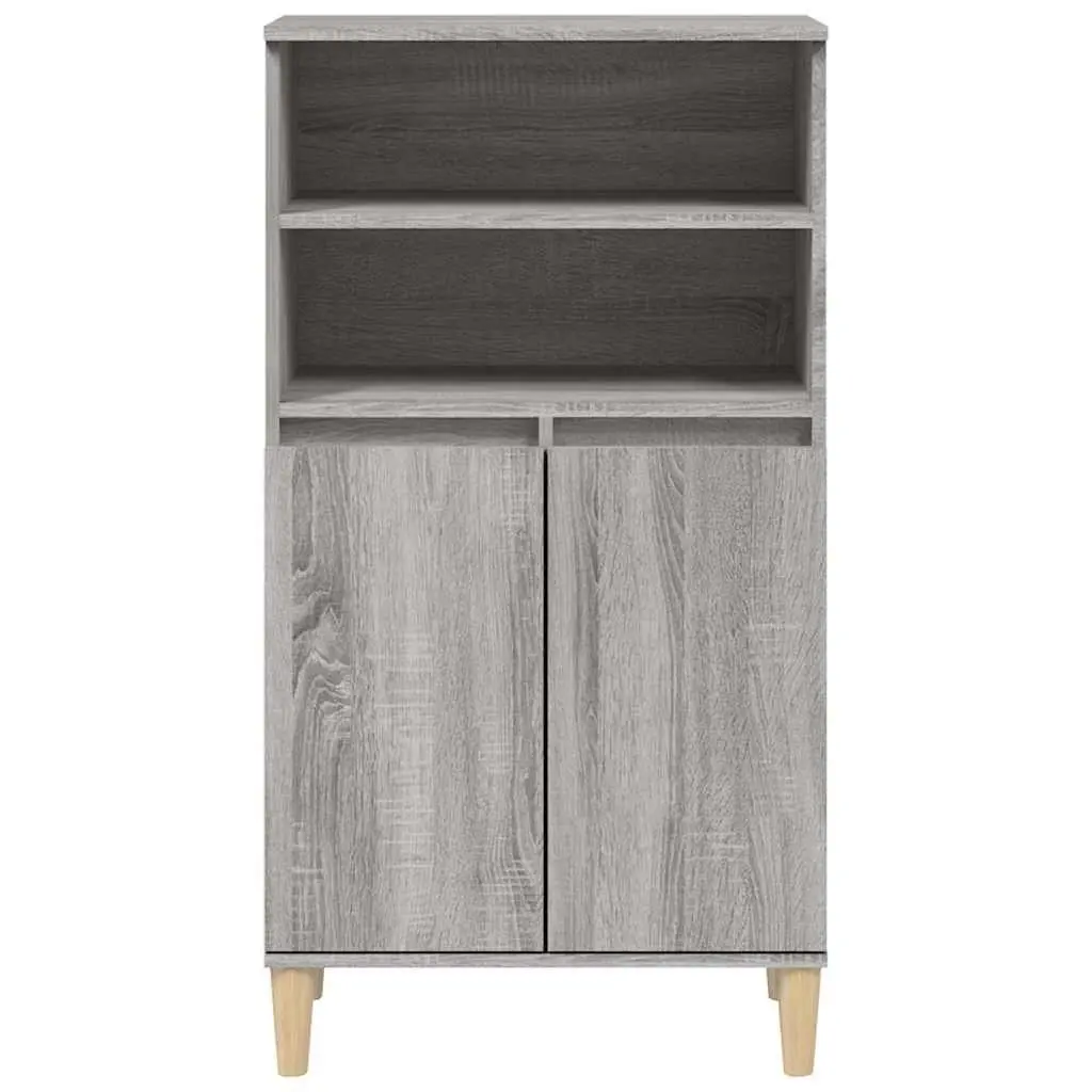 Highboard Grey Engineered Wood Storage Cabinet 60x36x110cm