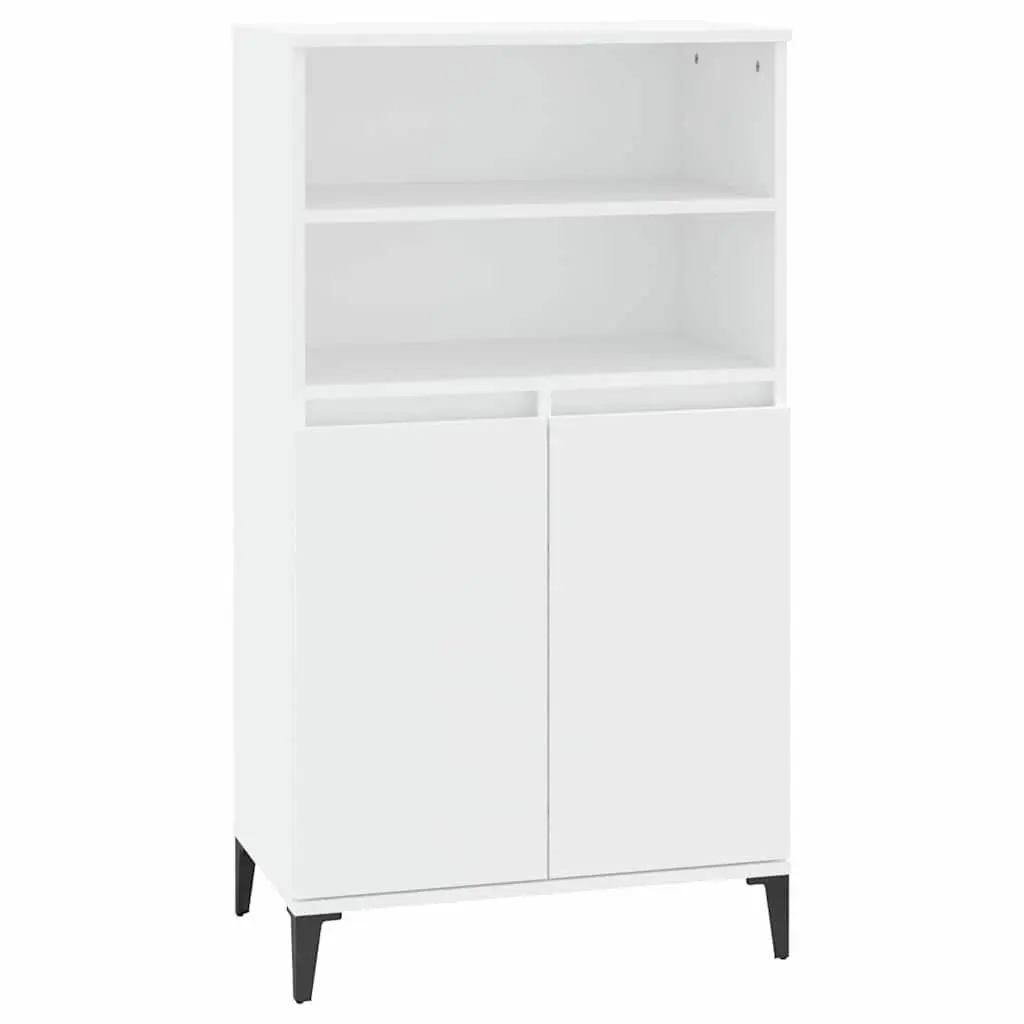 Highboard Storage Cabinet White Engineered Wood 60x36x110 cm