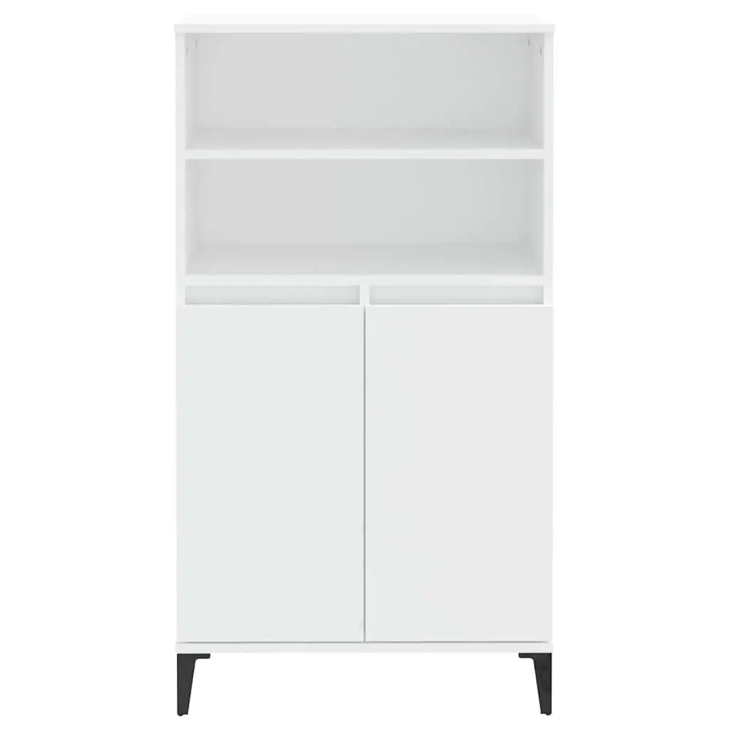 Highboard Storage Cabinet White Engineered Wood 60x36x110 cm