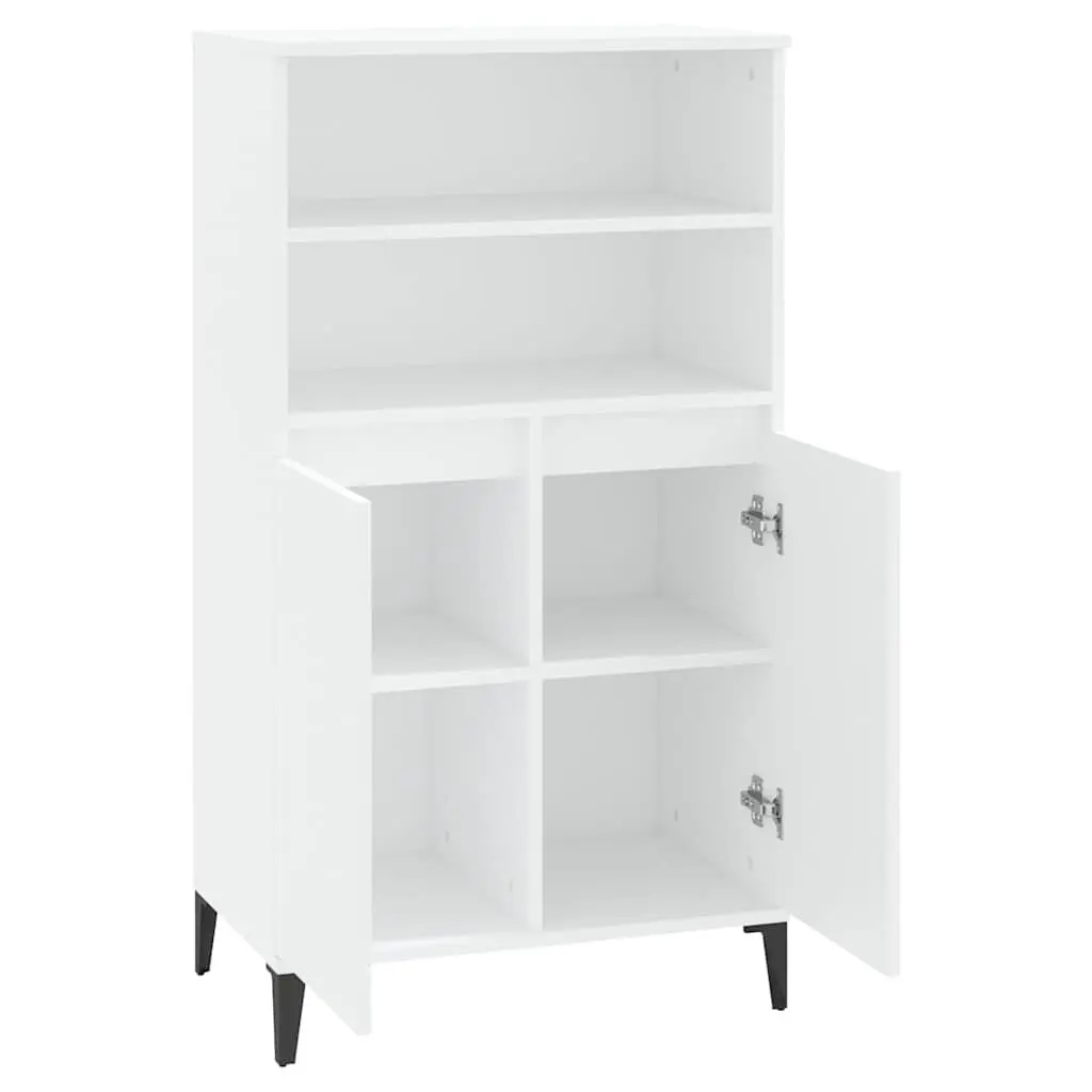 Highboard Storage Cabinet White Engineered Wood 60x36x110 cm