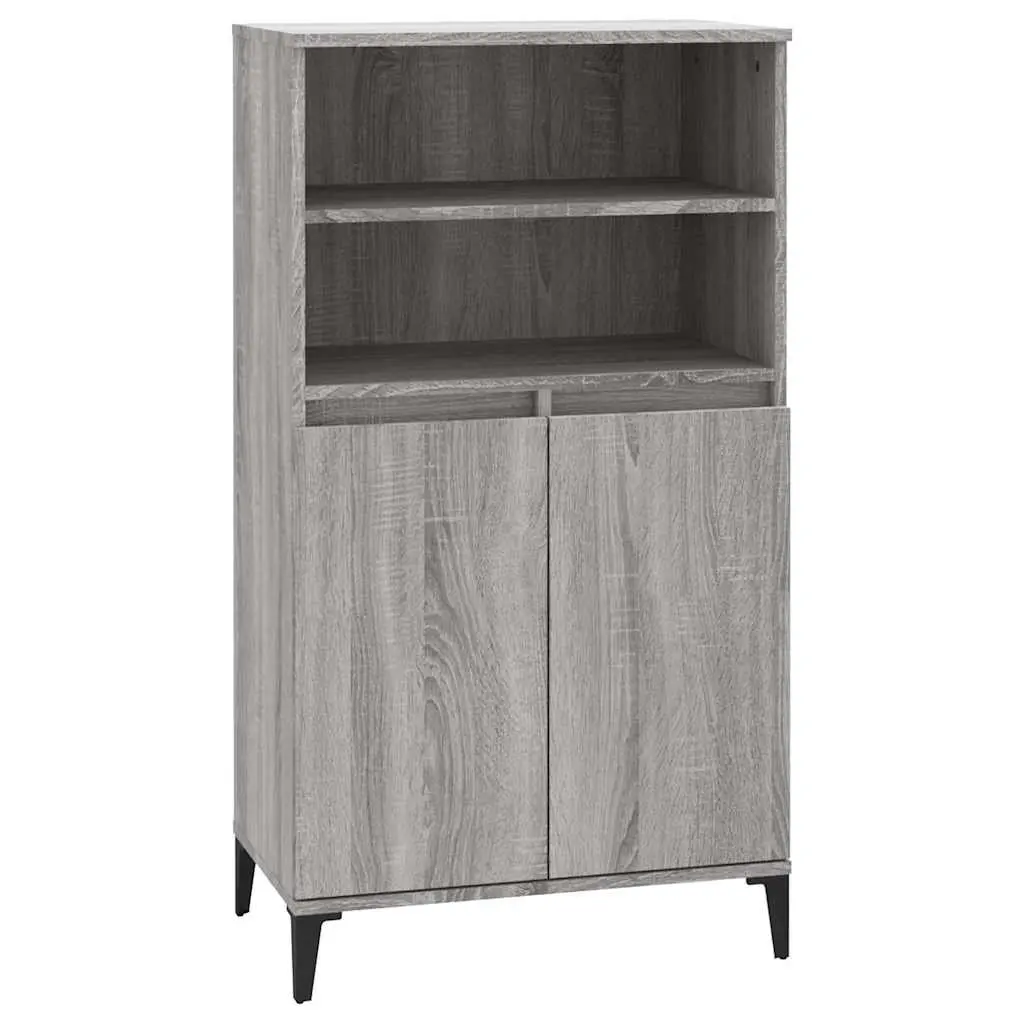 Highboard Grey Sonoma Storage Cabinet Engineered Wood 60 x 36 x 110 cm