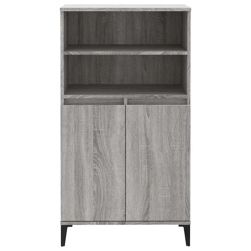 Highboard Grey Sonoma Storage Cabinet Engineered Wood 60 x 36 x 110 cm