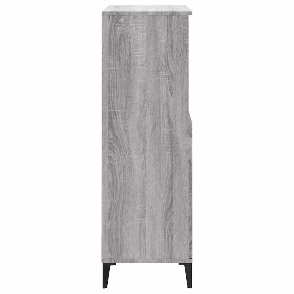 Highboard Grey Sonoma Storage Cabinet Engineered Wood 60 x 36 x 110 cm