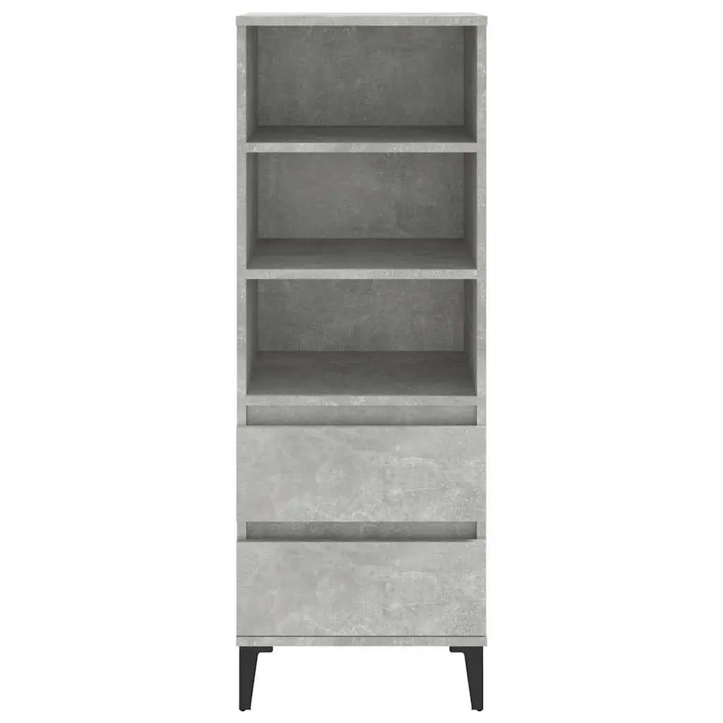 Highboard Storage Cabinet Grey Engineered Wood 40x36x110cm