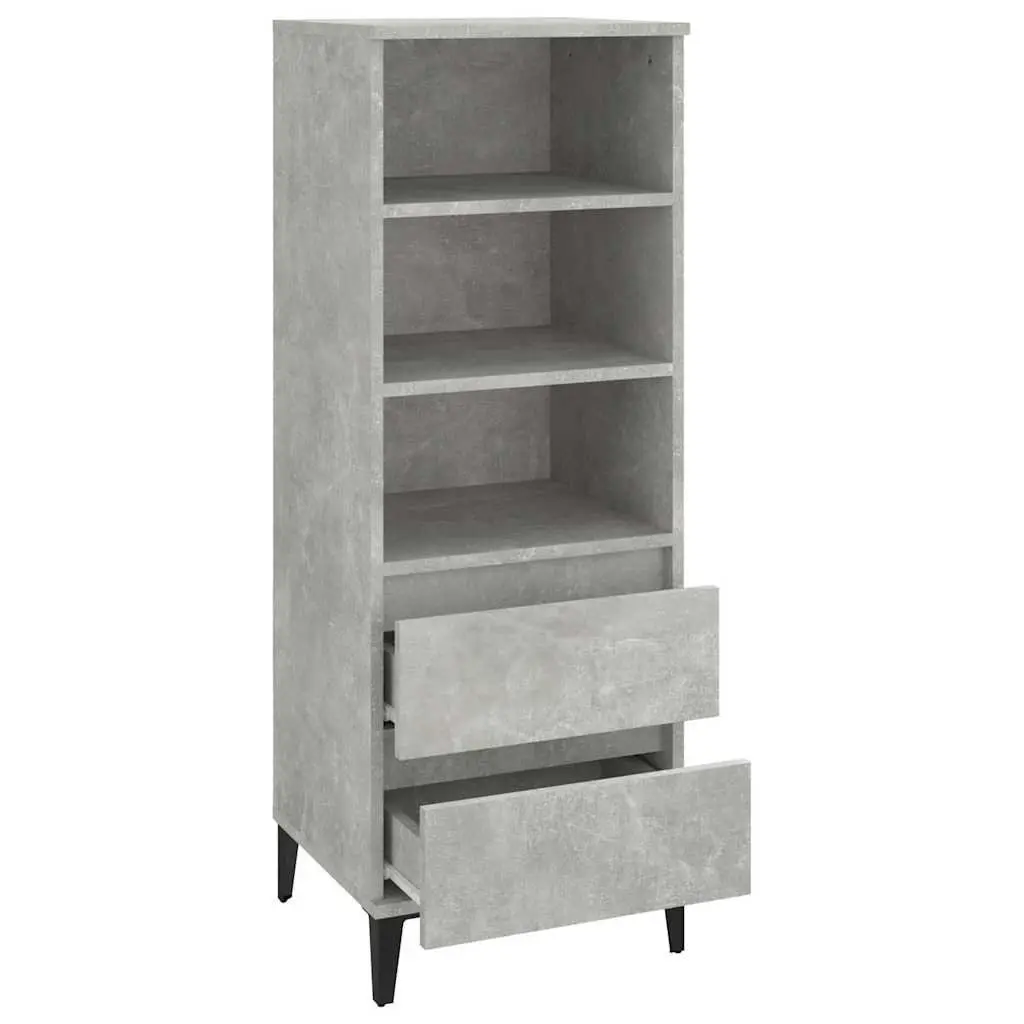 Highboard Storage Cabinet Grey Engineered Wood 40x36x110cm