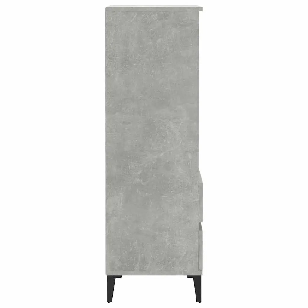 Highboard Storage Cabinet Grey Engineered Wood 40x36x110cm