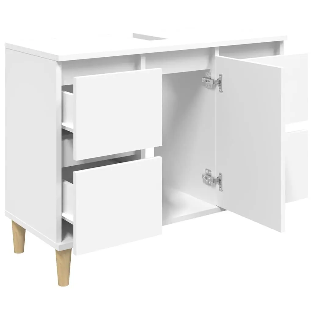 Bathroom Sink Cabinet Engineered Wood White 80x33x60 cm Vanity Unit Storage