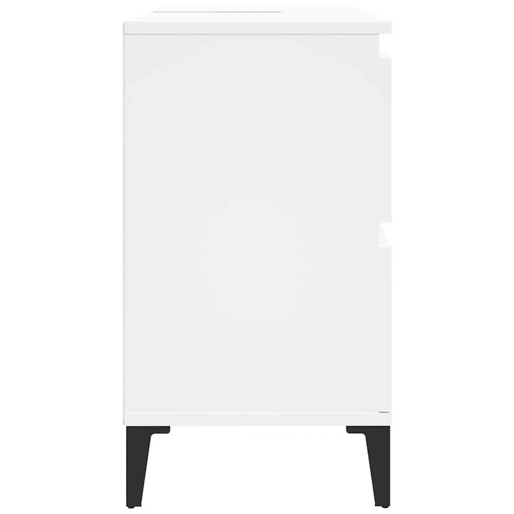 Bathroom Sink Cabinet White Engineered Wood 80x33x60cm Storage Vanity Unit