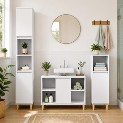 Bathroom Sink Cabinet White 80x33x60 cm Engineered Wood Vanity Unit Storage