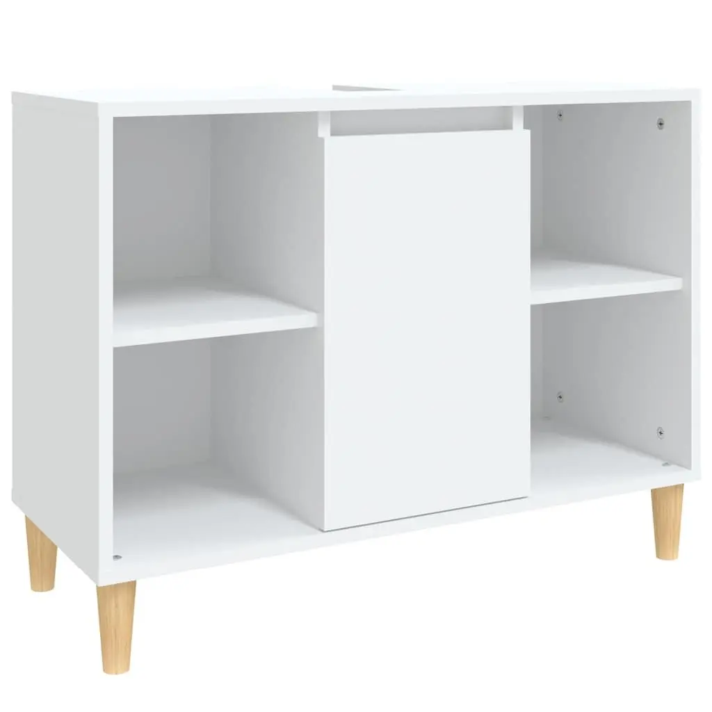 Bathroom Sink Cabinet White Engineered Wood 80x33x60 cm Vanity Unit Storage