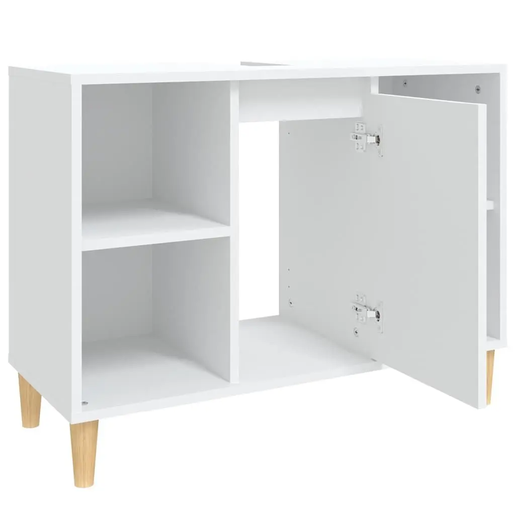 Bathroom Sink Cabinet White Engineered Wood 80x33x60 cm Vanity Unit Storage