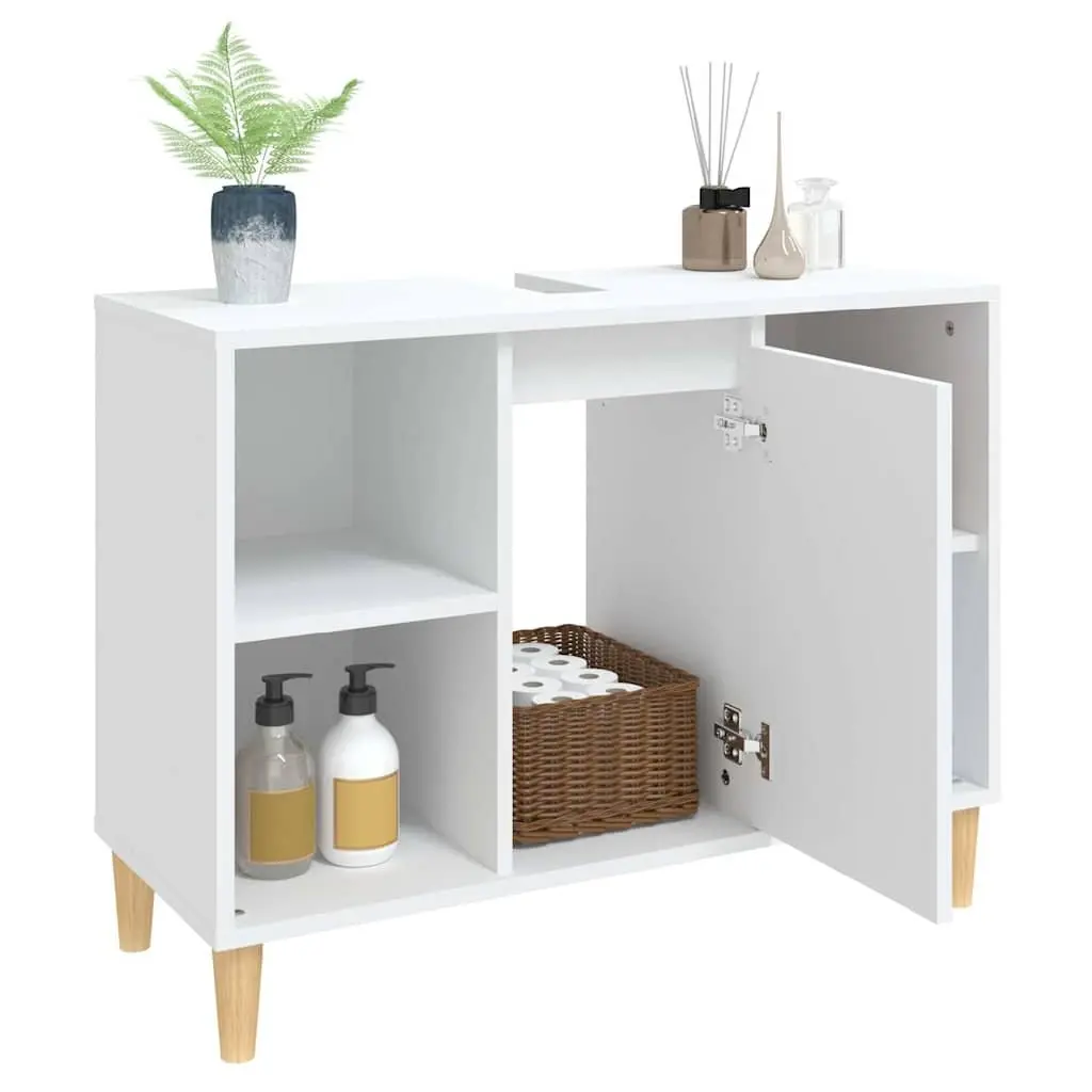 Bathroom Sink Cabinet White Engineered Wood 80x33x60 cm Vanity Unit Storage