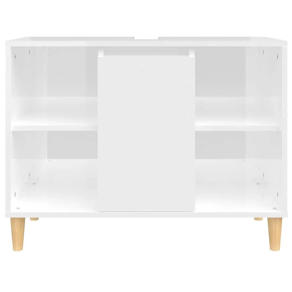 Bathroom Vanity Unit High Gloss White Organized Storage Sink Cabinet 80x33x60cm
