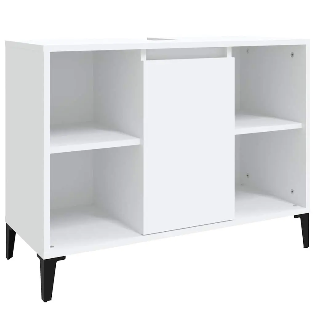Bathroom Sink Cabinet White 80x33x60cm Vanity Unit Storage Engineered Wood