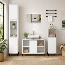Your Friendly Bathroom Sink Cabinet High Gloss White 80x33x60 cm
