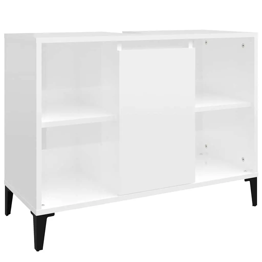 Bathroom Sink Cabinet High Gloss White Vanity Unit 80x33x60 cm