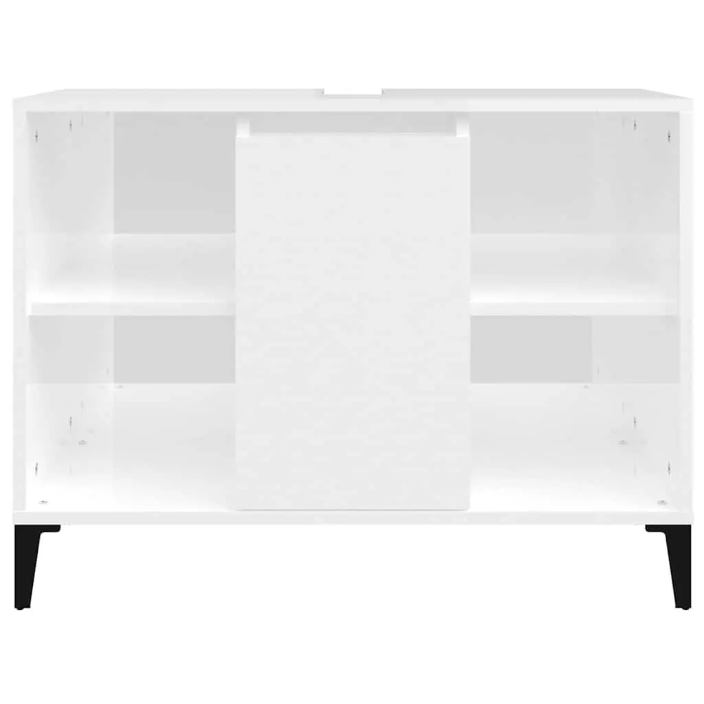 Bathroom Sink Cabinet High Gloss White Vanity Unit 80x33x60 cm