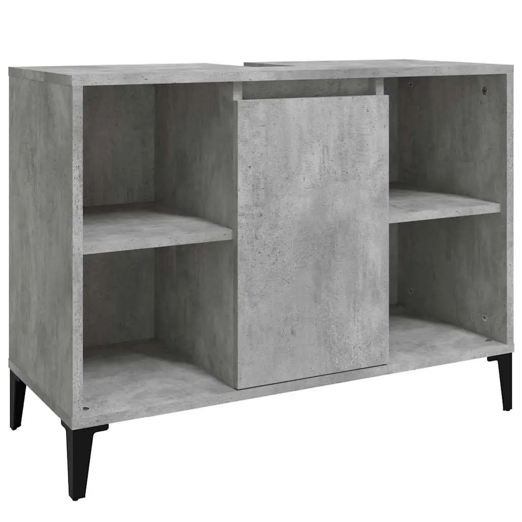 Bathroom Sink Cabinet Grey Vanity Unit 80x33x60cm Engineered Wood