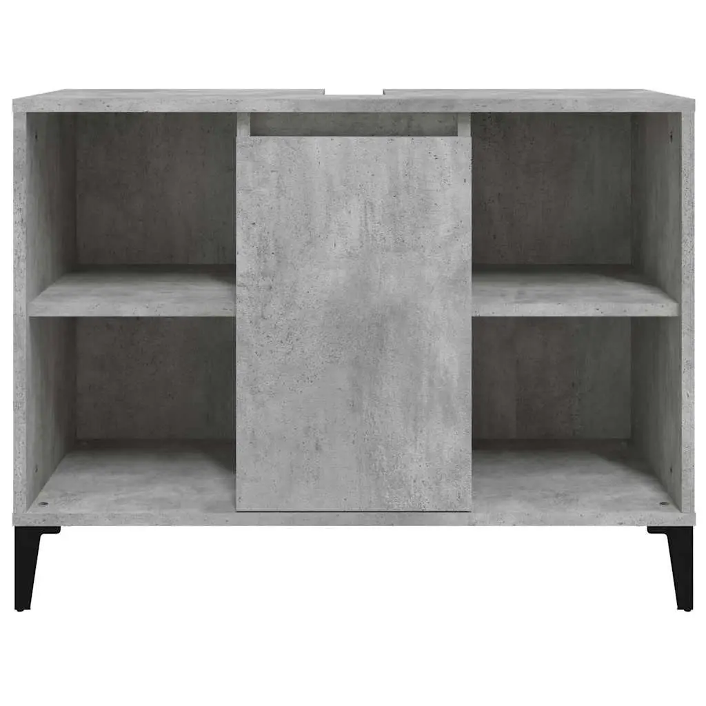 Bathroom Sink Cabinet Grey Vanity Unit 80x33x60cm Engineered Wood