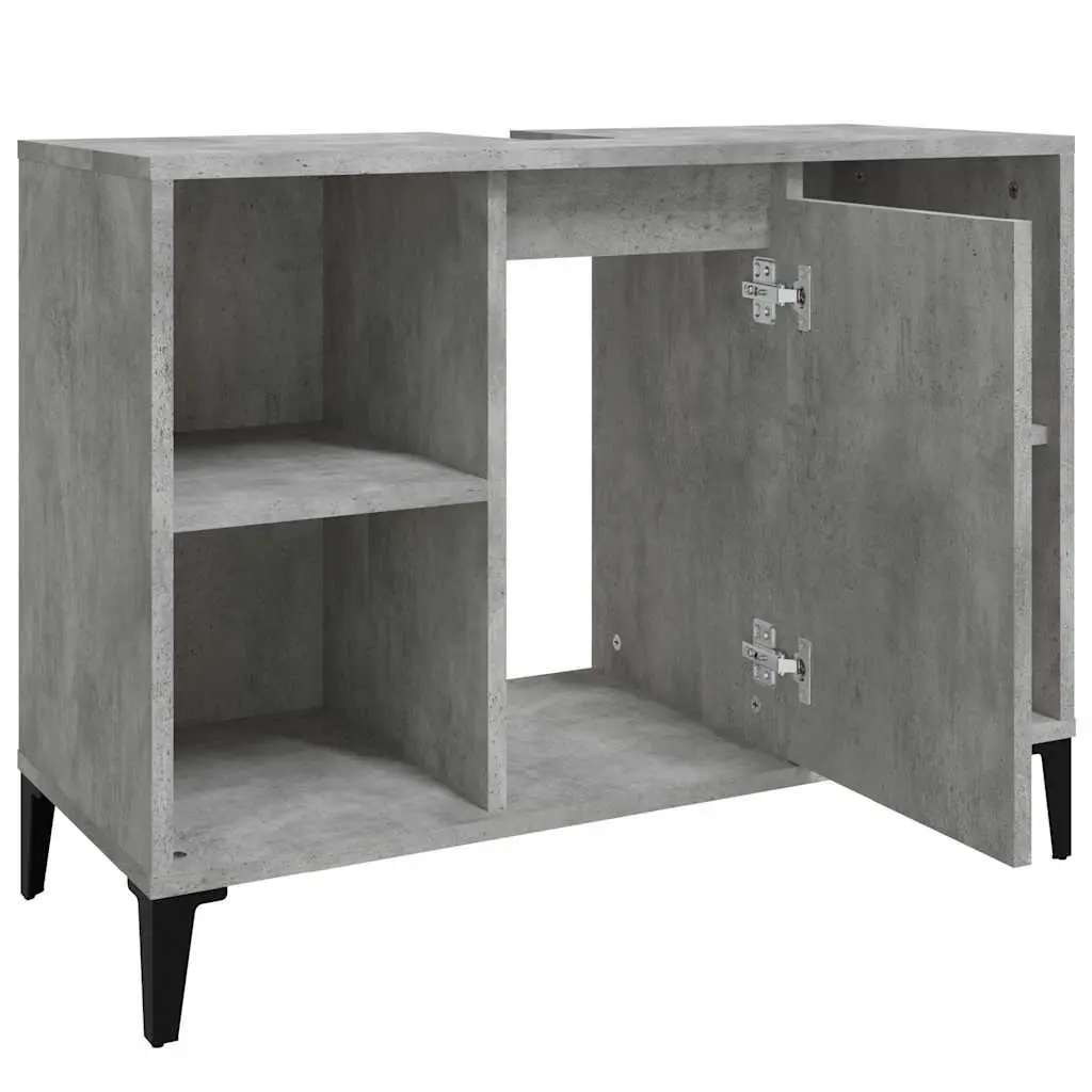 Bathroom Sink Cabinet Grey Vanity Unit 80x33x60cm Engineered Wood