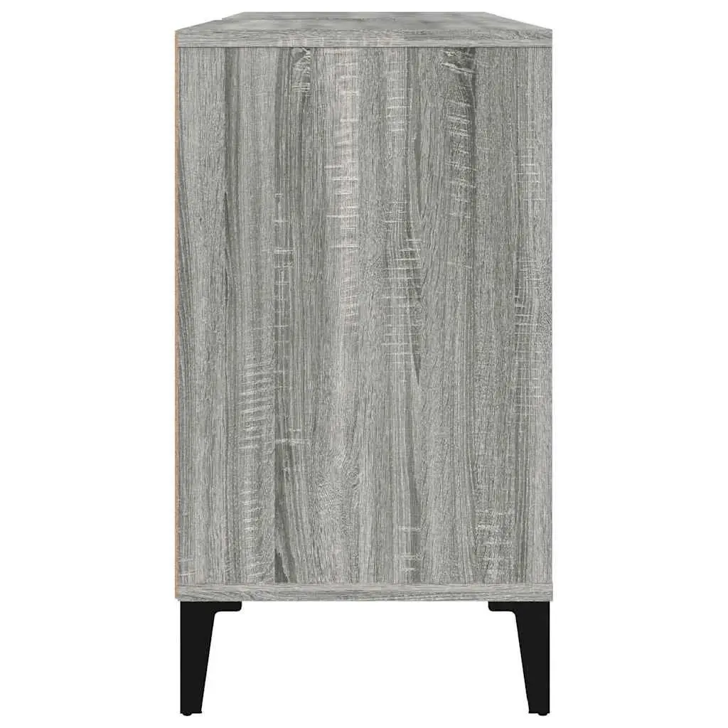 Bathroom Sink Cabinet Grey Engineered Wood Vanity Unit 80x33x60 cm