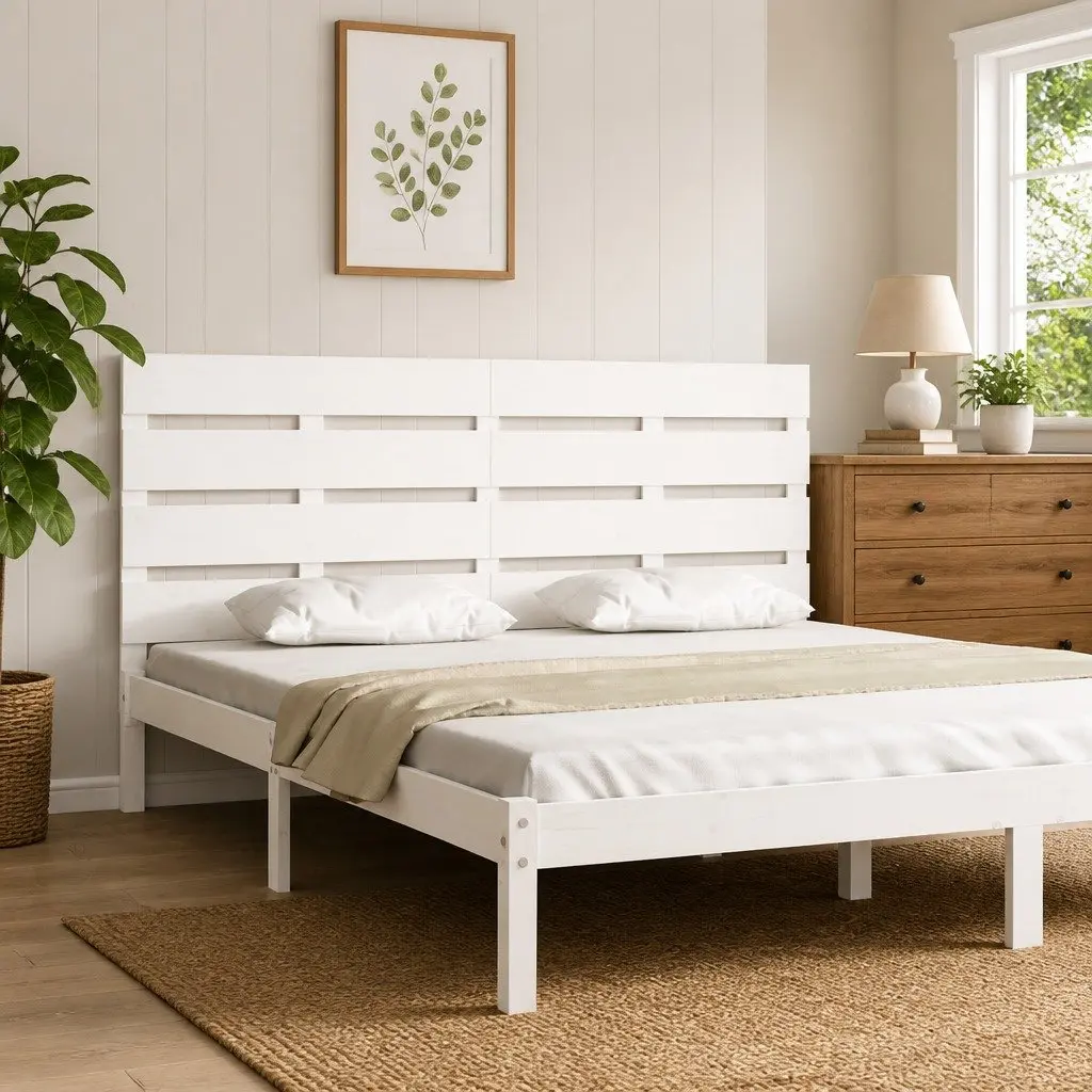 White 150cm Slatted Wooden Headboard