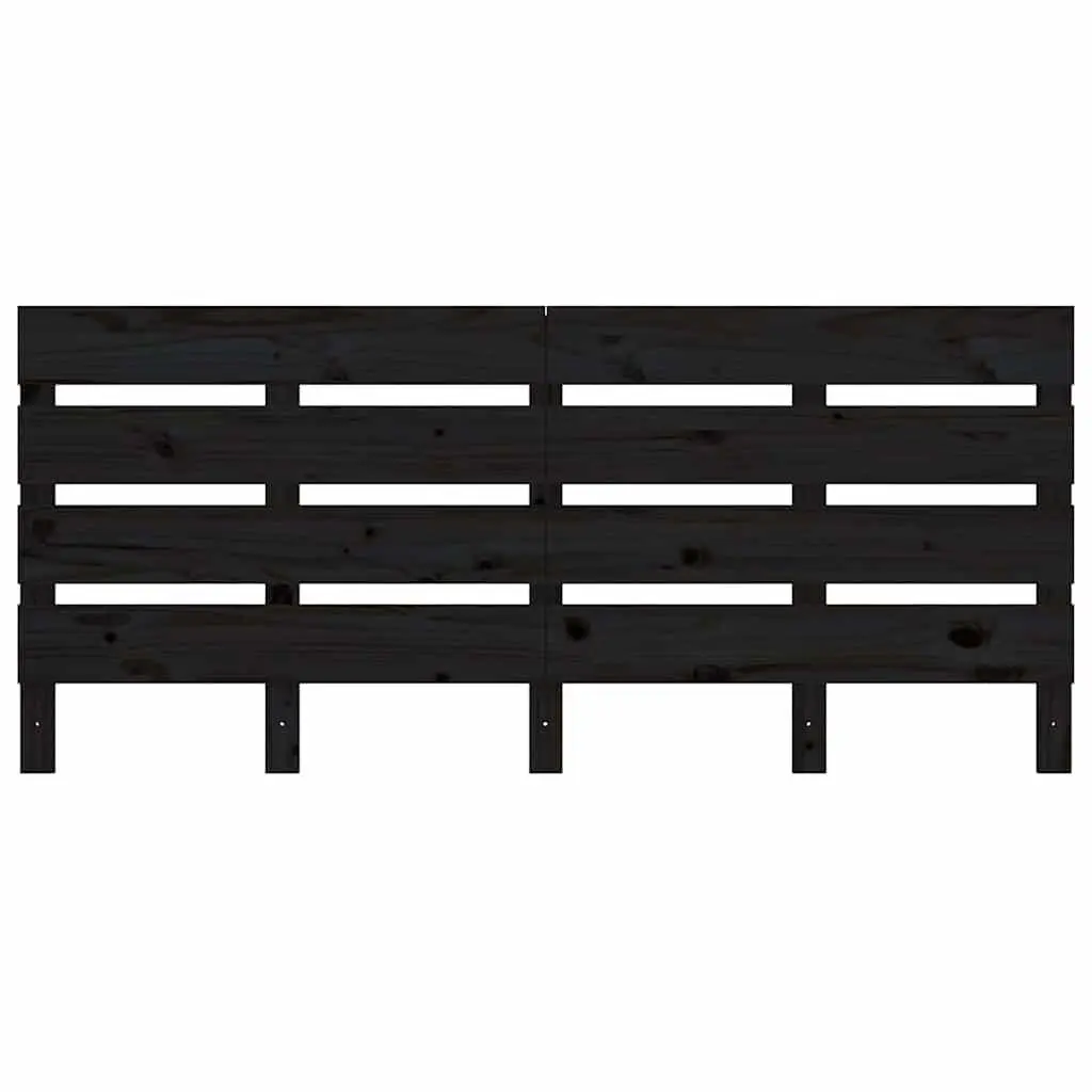 Bed Headboard Black 180cm Solid Pine Wood Slatted Bedroom Furniture Bed Frame
