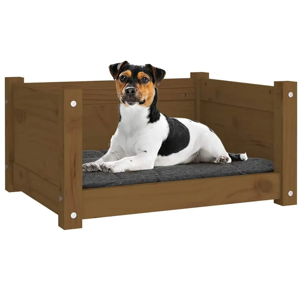 Dog Bed Wooden Rectangular Pet Sleep Nest Brown Furniture for Dogs Puppies
