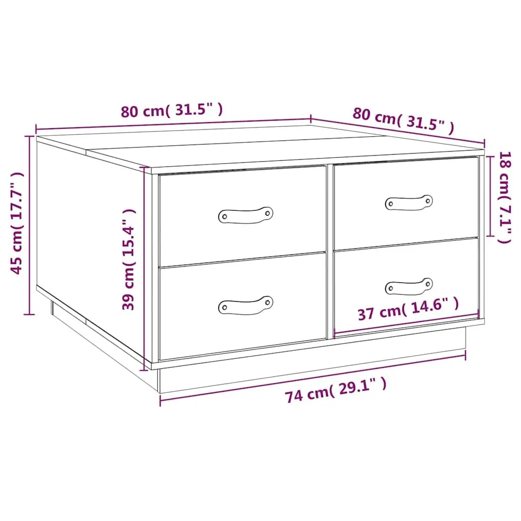Coffee Table with 4 Storage Drawers