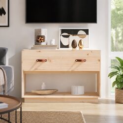 TV Cabinet 90x40x60 cm Brown Solid Wood Pine Storage Unit Media Stand Furniture