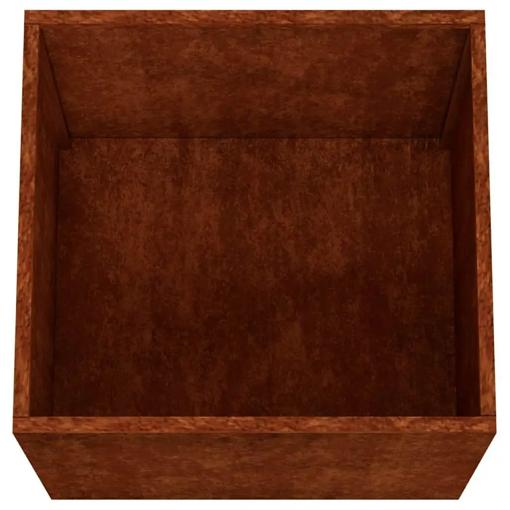 Corten Steel Planter Brown 32x30x29 cm Raised Bed Outdoor Garden Flower Box