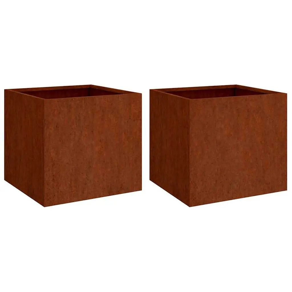 Planters Weathering Steel Outdoor Flower Pots 32 x 30 x 29 cm 2 pcs