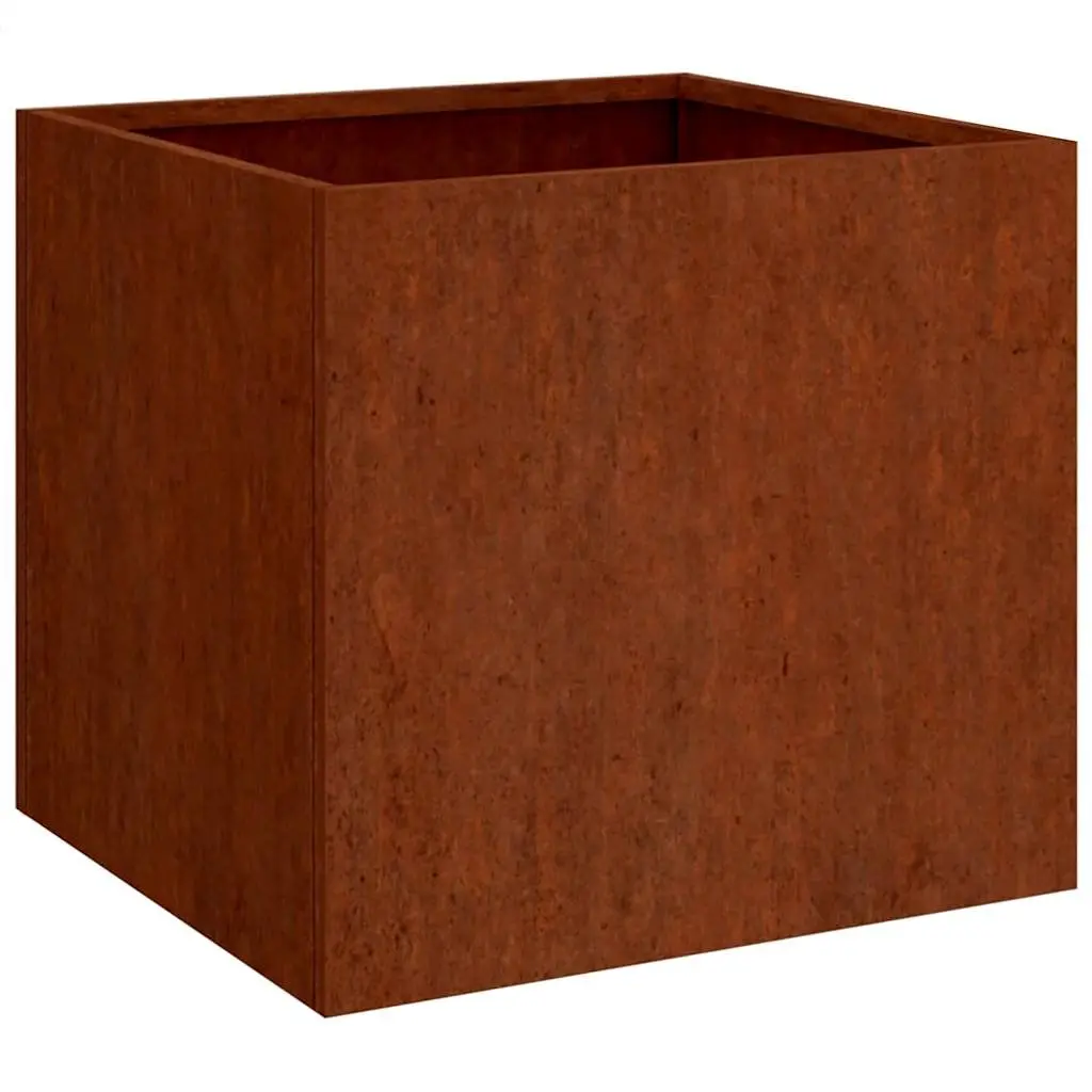 Corten Steel Planter 49x47x46cm Garden Flower Box Raised Bed Decorative Outdoor