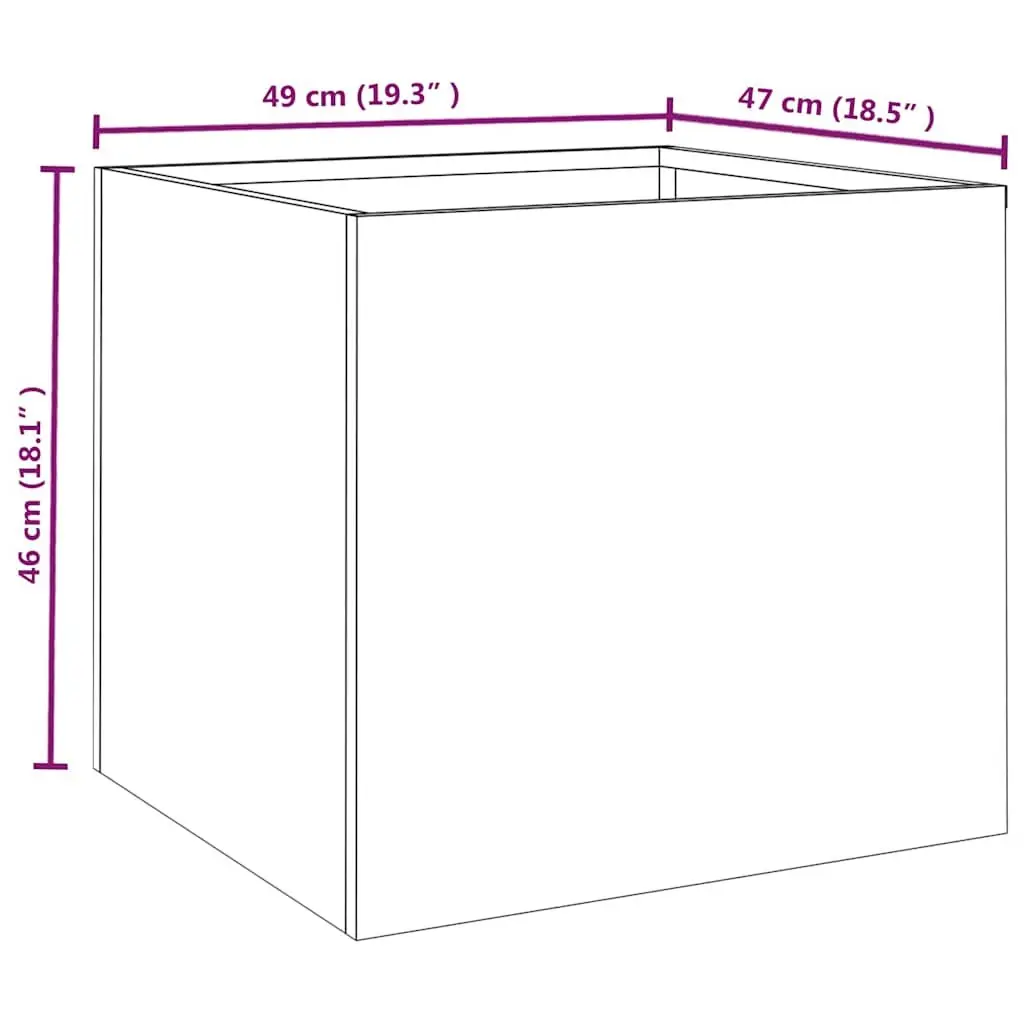 Corten Steel Planter 49x47x46cm Garden Flower Box Raised Bed Decorative Outdoor