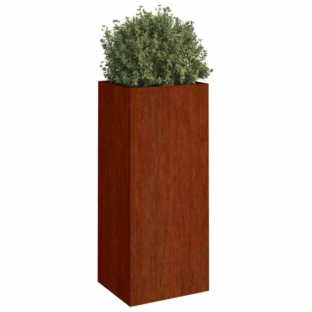 Corten Steel Planter Box Durable Outdoor Garden Raised Bed 32 x 29 x 75 cm