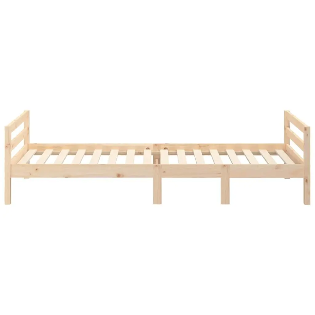 Solid Wood Pine Bed Frame Slatted Base 90x190 cm Brown