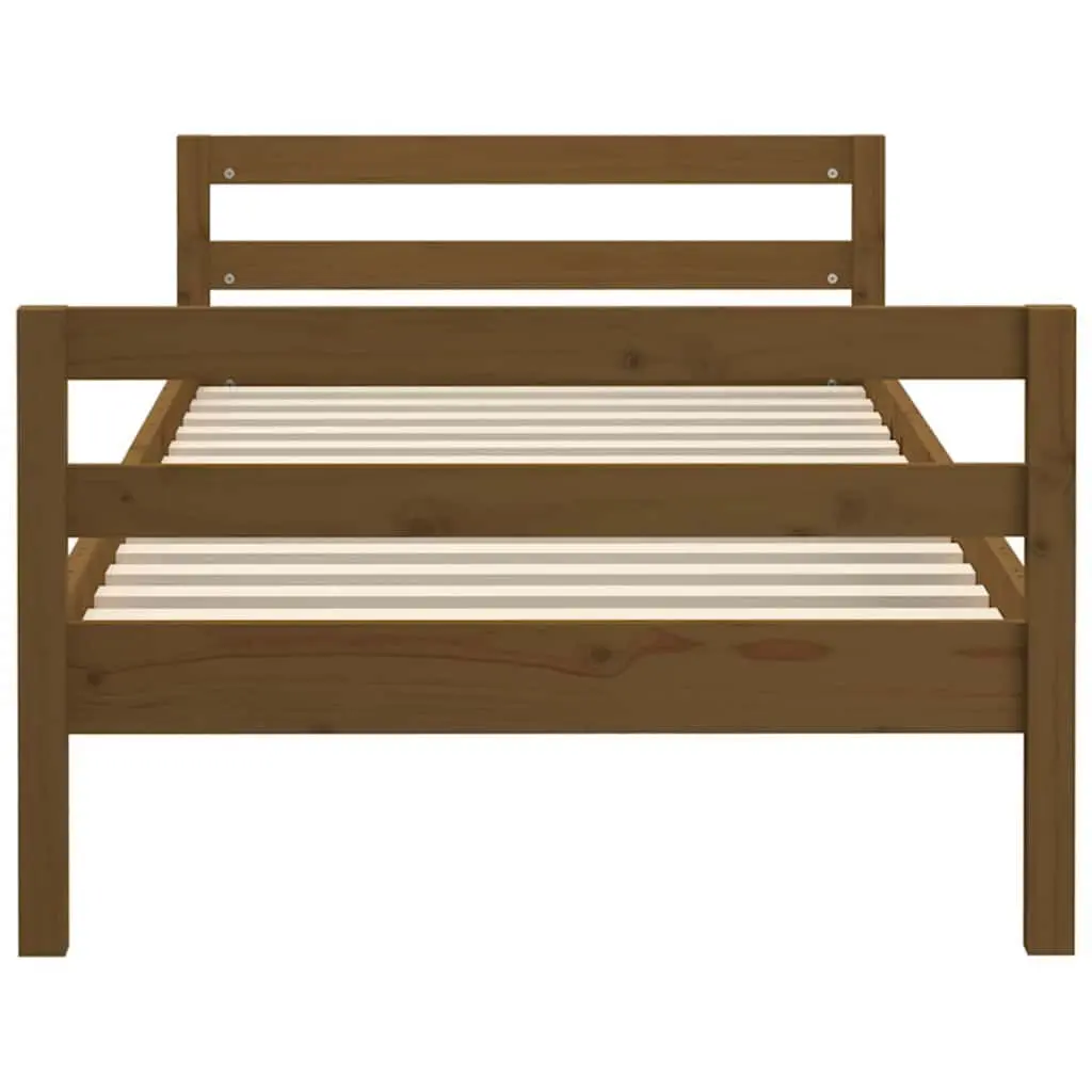 Bed Frame Solid Wood Pine Single 90x190cm Honey Brown Wooden Bedroom Furniture