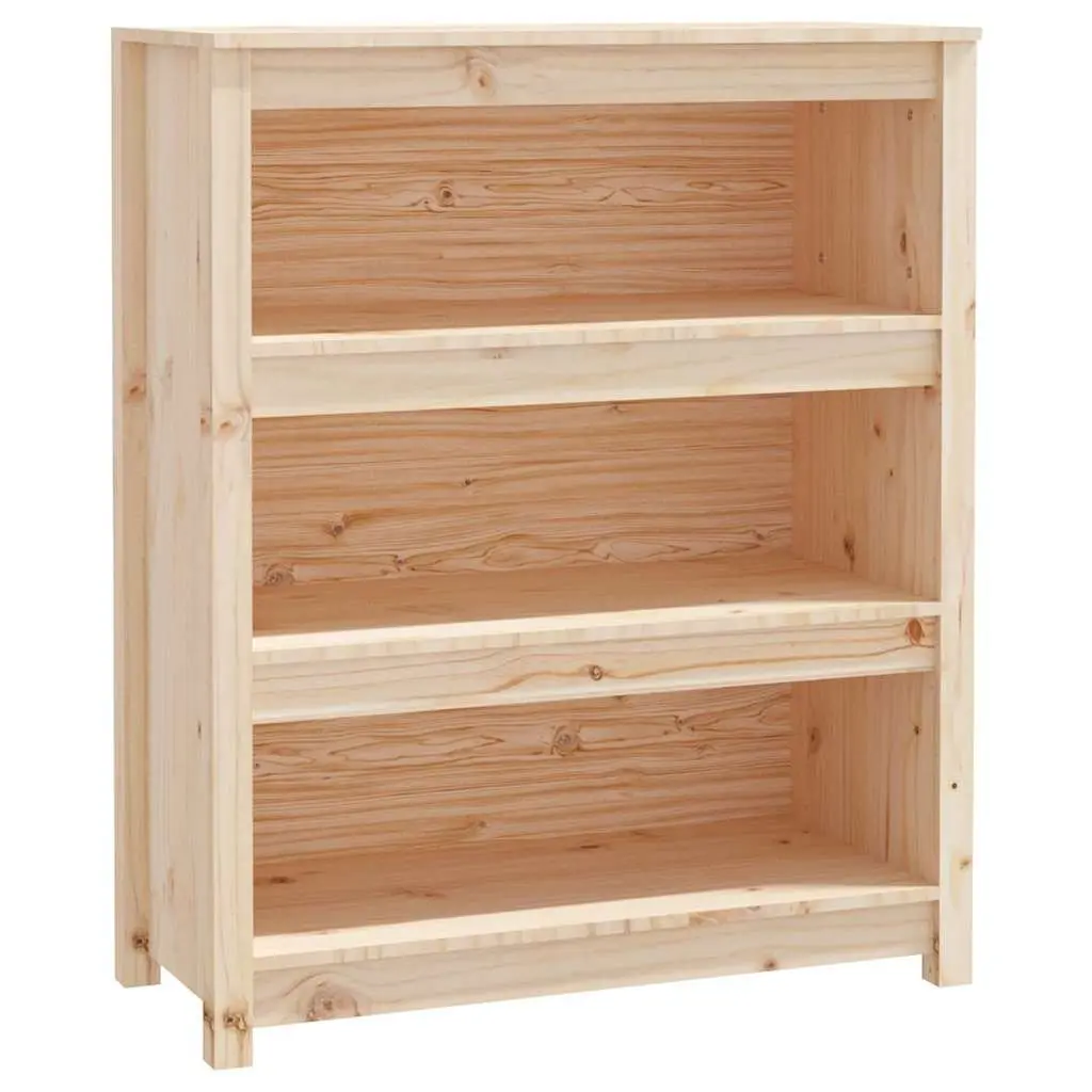 Solid Wood Pine Book Cabinet Storage Shelf Brown 80x35x97cm
