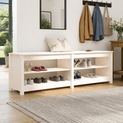 Your Go-To Shoe Bench with 4 Open Shelves