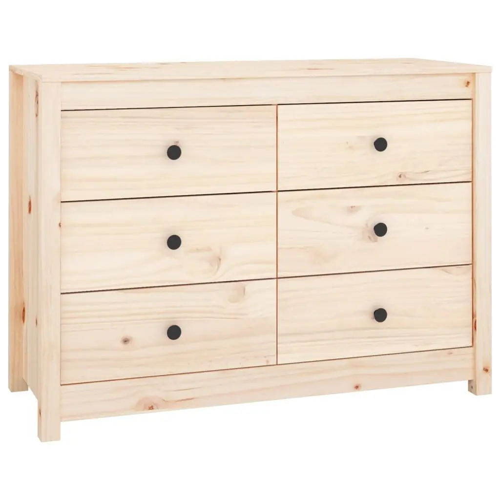 Solid Wood Pine Side Cabinet Brown 100x40x72cm