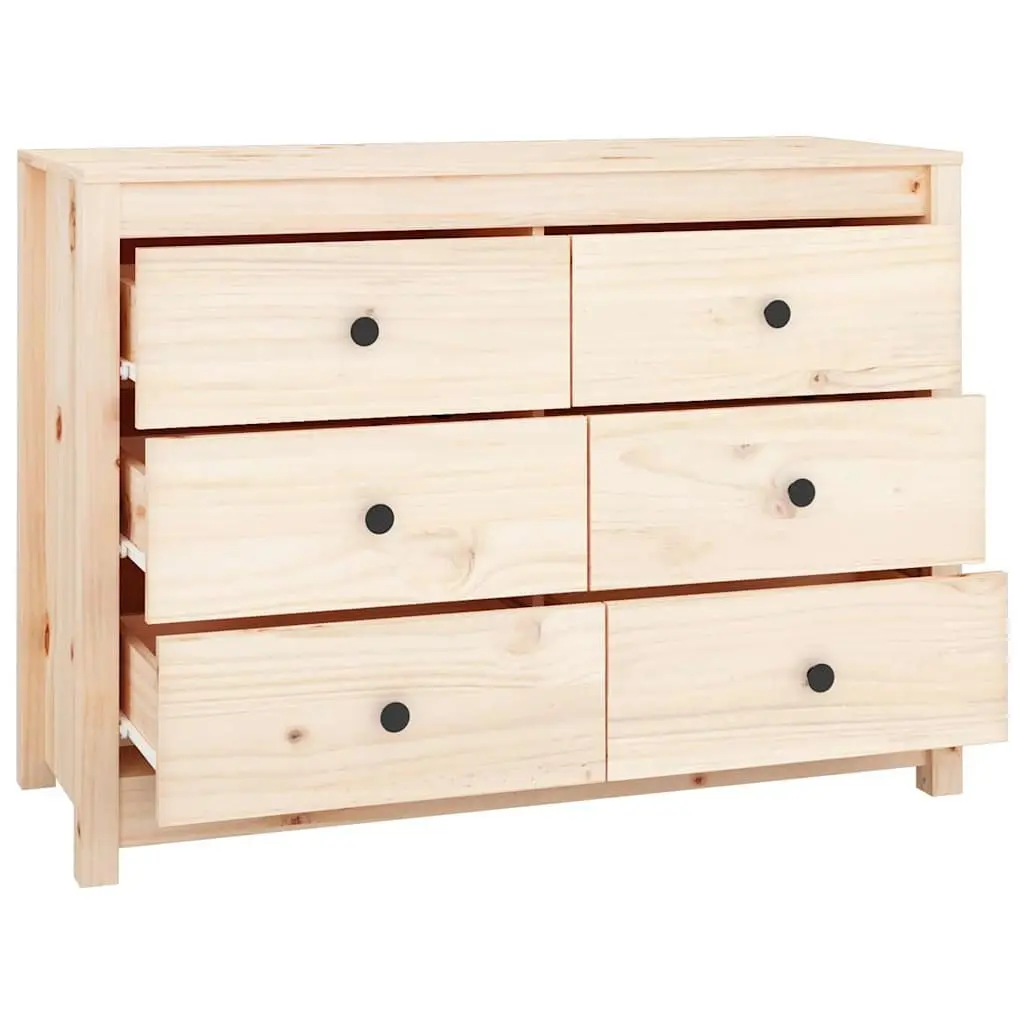 Solid Wood Pine Side Cabinet Brown 100x40x72cm