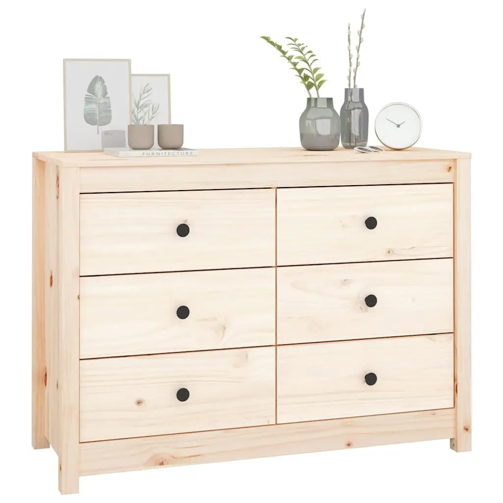 Solid Wood Pine Side Cabinet Brown 100x40x72cm